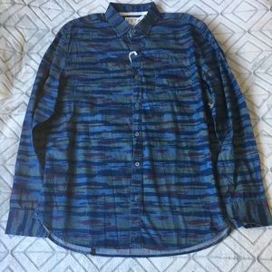 VSTR Premium Long Sleeve Button Shirt Blue Camo